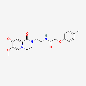 molecular formula C20H23N3O5 B6562844 N-(2-{7-methoxy-1,8-dioxo-1H,2H,3H,4H,8H-pyrido[1,2-a]pyrazin-2-yl}ethyl)-2-(4-methylphenoxy)acetamide CAS No. 1091100-52-5