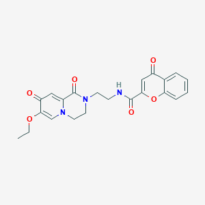 molecular formula C22H21N3O6 B6562865 N-(2-{7-ethoxy-1,8-dioxo-1H,2H,3H,4H,8H-pyrido[1,2-a]pyrazin-2-yl}ethyl)-4-oxo-4H-chromene-2-carboxamide CAS No. 1091101-79-9