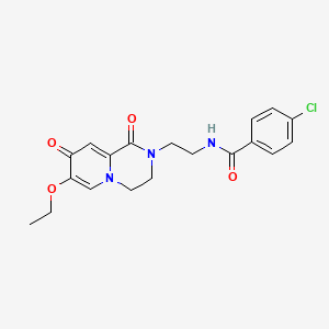 molecular formula C19H20ClN3O4 B6562881 4-chloro-N-(2-{7-ethoxy-1,8-dioxo-1H,2H,3H,4H,8H-pyrido[1,2-a]pyrazin-2-yl}ethyl)benzamide CAS No. 1091066-39-5