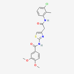molecular formula C21H20ClN3O4S B6562895 N-(4-{[(3-chloro-2-methylphenyl)carbamoyl]methyl}-1,3-thiazol-2-yl)-3,4-dimethoxybenzamide CAS No. 921817-82-5