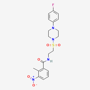 molecular formula C20H23FN4O5S B6562903 N-(2-{[4-(4-fluorophenyl)piperazin-1-yl]sulfonyl}ethyl)-2-methyl-3-nitrobenzamide CAS No. 933217-11-9