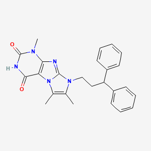 molecular formula C25H25N5O2 B6562913 8-(3,3-diphenylpropyl)-1,6,7-trimethyl-1H,2H,3H,4H,8H-imidazo[1,2-g]purine-2,4-dione CAS No. 1021212-66-7