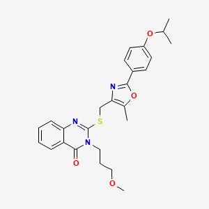 molecular formula C26H29N3O4S B6562922 3-(3-methoxypropyl)-2-[({5-methyl-2-[4-(propan-2-yloxy)phenyl]-1,3-oxazol-4-yl}methyl)sulfanyl]-3,4-dihydroquinazolin-4-one CAS No. 1021230-51-2