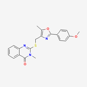 molecular formula C21H19N3O3S B6562939 2-({[2-(4-methoxyphenyl)-5-methyl-1,3-oxazol-4-yl]methyl}sulfanyl)-3-methyl-3,4-dihydroquinazolin-4-one CAS No. 1021207-11-3