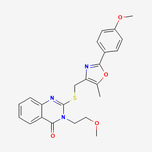 molecular formula C23H23N3O4S B6562946 3-(2-methoxyethyl)-2-({[2-(4-methoxyphenyl)-5-methyl-1,3-oxazol-4-yl]methyl}sulfanyl)-3,4-dihydroquinazolin-4-one CAS No. 1021222-33-2