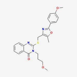 molecular formula C24H25N3O4S B6562950 2-({[2-(4-methoxyphenyl)-5-methyl-1,3-oxazol-4-yl]methyl}sulfanyl)-3-(3-methoxypropyl)-3,4-dihydroquinazolin-4-one CAS No. 1021256-58-5
