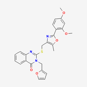 molecular formula C26H23N3O5S B6562953 2-({[2-(2,4-dimethoxyphenyl)-5-methyl-1,3-oxazol-4-yl]methyl}sulfanyl)-3-[(furan-2-yl)methyl]-3,4-dihydroquinazolin-4-one CAS No. 1021230-68-1