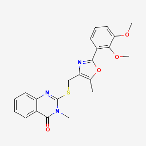 molecular formula C22H21N3O4S B6562959 2-({[2-(2,3-dimethoxyphenyl)-5-methyl-1,3-oxazol-4-yl]methyl}sulfanyl)-3-methyl-3,4-dihydroquinazolin-4-one CAS No. 1021221-90-8