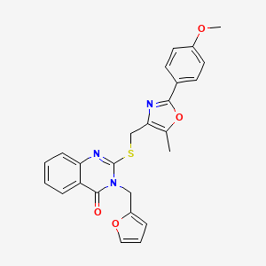 molecular formula C25H21N3O4S B6562966 3-[(furan-2-yl)methyl]-2-({[2-(4-methoxyphenyl)-5-methyl-1,3-oxazol-4-yl]methyl}sulfanyl)-3,4-dihydroquinazolin-4-one CAS No. 1021256-73-4