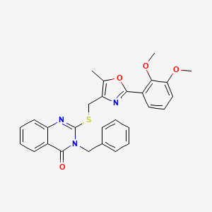 molecular formula C28H25N3O4S B6562981 3-benzyl-2-({[2-(2,3-dimethoxyphenyl)-5-methyl-1,3-oxazol-4-yl]methyl}sulfanyl)-3,4-dihydroquinazolin-4-one CAS No. 1021256-61-0