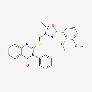 molecular formula C27H23N3O4S B6562988 2-({[2-(2,3-dimethoxyphenyl)-5-methyl-1,3-oxazol-4-yl]methyl}sulfanyl)-3-phenyl-3,4-dihydroquinazolin-4-one CAS No. 1021230-57-8
