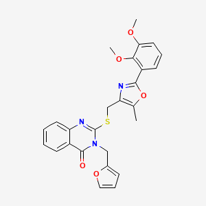 molecular formula C26H23N3O5S B6562997 2-({[2-(2,3-dimethoxyphenyl)-5-methyl-1,3-oxazol-4-yl]methyl}sulfanyl)-3-[(furan-2-yl)methyl]-3,4-dihydroquinazolin-4-one CAS No. 1021256-67-6