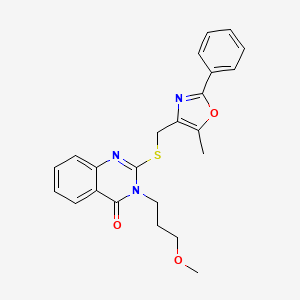 molecular formula C23H23N3O3S B6563003 3-(3-methoxypropyl)-2-{[(5-methyl-2-phenyl-1,3-oxazol-4-yl)methyl]sulfanyl}-3,4-dihydroquinazolin-4-one CAS No. 1021230-55-6