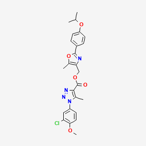 molecular formula C25H25ClN4O5 B6563023 {5-methyl-2-[4-(propan-2-yloxy)phenyl]-1,3-oxazol-4-yl}methyl 1-(3-chloro-4-methoxyphenyl)-5-methyl-1H-1,2,3-triazole-4-carboxylate CAS No. 1021252-96-9