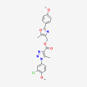 molecular formula C23H21ClN4O5 B6563026 [2-(4-methoxyphenyl)-5-methyl-1,3-oxazol-4-yl]methyl 1-(3-chloro-4-methoxyphenyl)-5-methyl-1H-1,2,3-triazole-4-carboxylate CAS No. 1021253-02-0