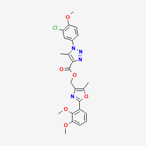 molecular formula C24H23ClN4O6 B6563027 [2-(2,3-dimethoxyphenyl)-5-methyl-1,3-oxazol-4-yl]methyl 1-(3-chloro-4-methoxyphenyl)-5-methyl-1H-1,2,3-triazole-4-carboxylate CAS No. 1021220-74-5