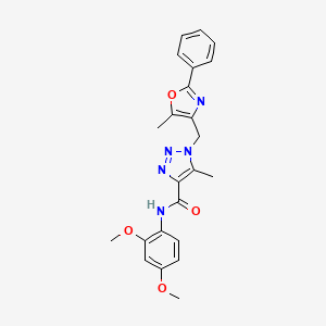 molecular formula C23H23N5O4 B6563038 N-(2,4-dimethoxyphenyl)-5-methyl-1-[(5-methyl-2-phenyl-1,3-oxazol-4-yl)methyl]-1H-1,2,3-triazole-4-carboxamide CAS No. 1021221-14-6