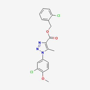 molecular formula C18H15Cl2N3O3 B6563044 (2-chlorophenyl)methyl 1-(3-chloro-4-methoxyphenyl)-5-methyl-1H-1,2,3-triazole-4-carboxylate CAS No. 1021220-82-5