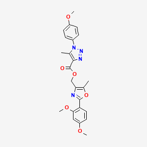 molecular formula C24H24N4O6 B6563051 [2-(2,4-dimethoxyphenyl)-5-methyl-1,3-oxazol-4-yl]methyl 1-(4-methoxyphenyl)-5-methyl-1H-1,2,3-triazole-4-carboxylate CAS No. 1021213-17-1