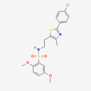molecular formula C20H21ClN2O4S2 B6563060 N-{2-[2-(4-chlorophenyl)-4-methyl-1,3-thiazol-5-yl]ethyl}-2,5-dimethoxybenzene-1-sulfonamide CAS No. 894007-46-6
