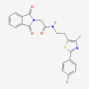 molecular formula C22H18FN3O3S B6563068 2-(1,3-dioxo-2,3-dihydro-1H-isoindol-2-yl)-N-{2-[2-(4-fluorophenyl)-4-methyl-1,3-thiazol-5-yl]ethyl}acetamide CAS No. 933200-22-7