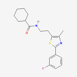 molecular formula C19H23FN2OS B6563084 N-{2-[2-(3-fluorophenyl)-4-methyl-1,3-thiazol-5-yl]ethyl}cyclohexanecarboxamide CAS No. 923220-41-1
