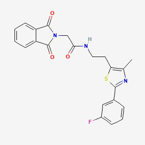 molecular formula C22H18FN3O3S B6563092 2-(1,3-dioxo-2,3-dihydro-1H-isoindol-2-yl)-N-{2-[2-(3-fluorophenyl)-4-methyl-1,3-thiazol-5-yl]ethyl}acetamide CAS No. 932986-02-2