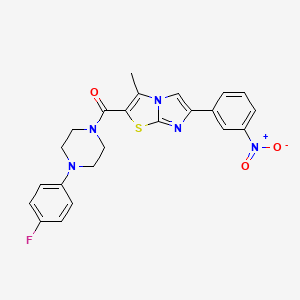 molecular formula C23H20FN5O3S B6563115 1-(4-fluorophenyl)-4-[3-methyl-6-(3-nitrophenyl)imidazo[2,1-b][1,3]thiazole-2-carbonyl]piperazine CAS No. 852135-42-3