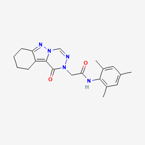 molecular formula C20H23N5O2 B6563161 2-{1-oxo-1H,2H,7H,8H,9H,10H-[1,2,4]triazino[4,5-b]indazol-2-yl}-N-(2,4,6-trimethylphenyl)acetamide CAS No. 1021252-72-1