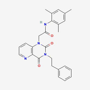 2-[2,4-dioxo-3-(2-phenylethyl)-1H,2H,3H,4H-pyrido[3,2-d]pyrimidin-1-yl]-N-(2,4,6-trimethylphenyl)acetamide