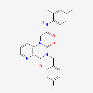 molecular formula C25H23FN4O3 B6563177 2-{3-[(4-fluorophenyl)methyl]-2,4-dioxo-1H,2H,3H,4H-pyrido[3,2-d]pyrimidin-1-yl}-N-(2,4,6-trimethylphenyl)acetamide CAS No. 921777-88-0