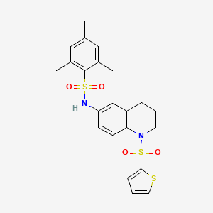 molecular formula C22H24N2O4S3 B6563206 2,4,6-trimethyl-N-[1-(thiophene-2-sulfonyl)-1,2,3,4-tetrahydroquinolin-6-yl]benzene-1-sulfonamide CAS No. 946295-85-8