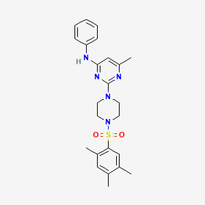 molecular formula C24H29N5O2S B6563223 6-methyl-N-phenyl-2-[4-(2,4,5-trimethylbenzenesulfonyl)piperazin-1-yl]pyrimidin-4-amine CAS No. 946214-83-1