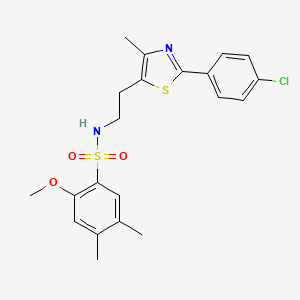 molecular formula C21H23ClN2O3S2 B6563225 N-{2-[2-(4-chlorophenyl)-4-methyl-1,3-thiazol-5-yl]ethyl}-2-methoxy-4,5-dimethylbenzene-1-sulfonamide CAS No. 946375-11-7
