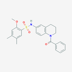 molecular formula C25H26N2O4S B6563227 N-(1-benzoyl-1,2,3,4-tetrahydroquinolin-6-yl)-2-methoxy-4,5-dimethylbenzene-1-sulfonamide CAS No. 946334-20-9