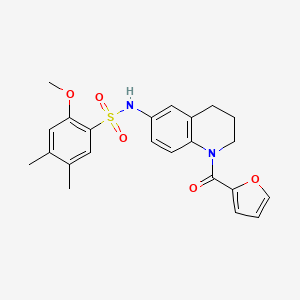 molecular formula C23H24N2O5S B6563229 N-[1-(furan-2-carbonyl)-1,2,3,4-tetrahydroquinolin-6-yl]-2-methoxy-4,5-dimethylbenzene-1-sulfonamide CAS No. 946246-96-4