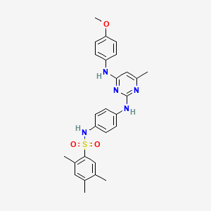 molecular formula C27H29N5O3S B6563239 N-[4-({4-[(4-methoxyphenyl)amino]-6-methylpyrimidin-2-yl}amino)phenyl]-2,4,5-trimethylbenzene-1-sulfonamide CAS No. 946296-84-0