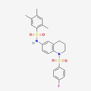 molecular formula C24H25FN2O4S2 B6563250 N-[1-(4-fluorobenzenesulfonyl)-1,2,3,4-tetrahydroquinolin-6-yl]-2,4,5-trimethylbenzene-1-sulfonamide CAS No. 946295-65-4