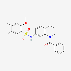 molecular formula C25H26N2O4S B6563267 N-(1-benzoyl-1,2,3,4-tetrahydroquinolin-7-yl)-2-methoxy-4,5-dimethylbenzene-1-sulfonamide CAS No. 946370-45-2