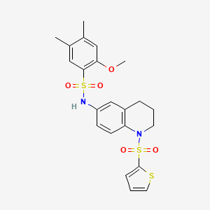molecular formula C22H24N2O5S3 B6563274 2-methoxy-4,5-dimethyl-N-[1-(thiophene-2-sulfonyl)-1,2,3,4-tetrahydroquinolin-6-yl]benzene-1-sulfonamide CAS No. 946283-62-1
