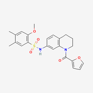 molecular formula C23H24N2O5S B6563278 N-[1-(furan-2-carbonyl)-1,2,3,4-tetrahydroquinolin-7-yl]-2-methoxy-4,5-dimethylbenzene-1-sulfonamide CAS No. 946267-70-5