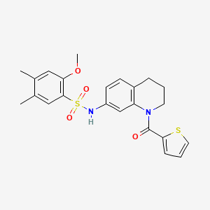 molecular formula C23H24N2O4S2 B6563286 2-methoxy-4,5-dimethyl-N-[1-(thiophene-2-carbonyl)-1,2,3,4-tetrahydroquinolin-7-yl]benzene-1-sulfonamide CAS No. 946322-27-6