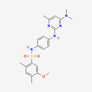 molecular formula C22H27N5O3S B6563296 N-(4-{[4-(dimethylamino)-6-methylpyrimidin-2-yl]amino}phenyl)-5-methoxy-2,4-dimethylbenzene-1-sulfonamide CAS No. 946220-90-2