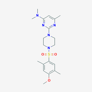 molecular formula C20H29N5O3S B6563320 2-[4-(4-methoxy-2,5-dimethylbenzenesulfonyl)piperazin-1-yl]-N,N,6-trimethylpyrimidin-4-amine CAS No. 946315-45-3