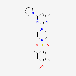 2-[4-(4-methoxy-2,5-dimethylbenzenesulfonyl)piperazin-1-yl]-4-methyl-6-(pyrrolidin-1-yl)pyrimidine