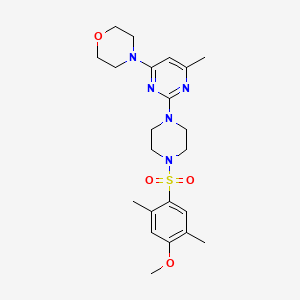 molecular formula C22H31N5O4S B6563324 4-{2-[4-(4-methoxy-2,5-dimethylbenzenesulfonyl)piperazin-1-yl]-6-methylpyrimidin-4-yl}morpholine CAS No. 946366-16-1