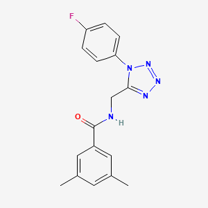 molecular formula C17H16FN5O B6563335 N-{[1-(4-fluorophenyl)-1H-1,2,3,4-tetrazol-5-yl]methyl}-3,5-dimethylbenzamide CAS No. 946233-02-9