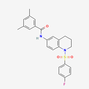 molecular formula C24H23FN2O3S B6563356 N-[1-(4-fluorobenzenesulfonyl)-1,2,3,4-tetrahydroquinolin-6-yl]-3,5-dimethylbenzamide CAS No. 946335-35-9