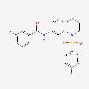 molecular formula C24H23FN2O3S B6563362 N-[1-(4-fluorobenzenesulfonyl)-1,2,3,4-tetrahydroquinolin-7-yl]-3,5-dimethylbenzamide CAS No. 946222-36-2