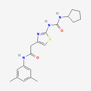 molecular formula C19H24N4O2S B6563378 2-{2-[(cyclopentylcarbamoyl)amino]-1,3-thiazol-4-yl}-N-(3,5-dimethylphenyl)acetamide CAS No. 921571-68-8